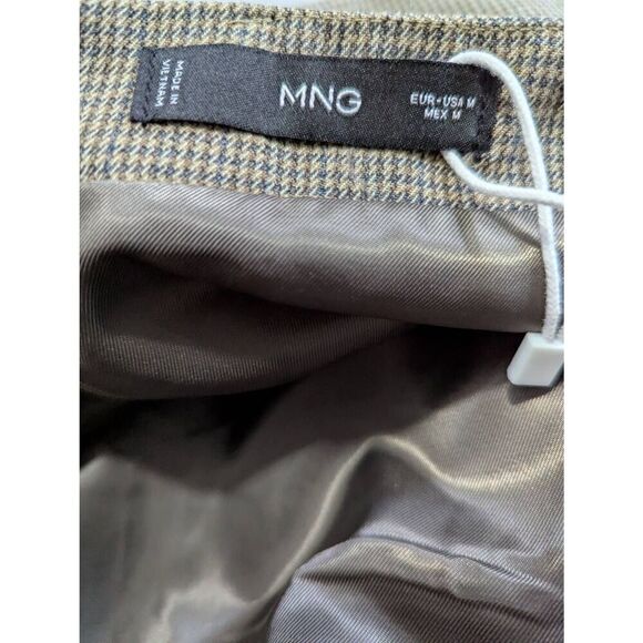 MNG houndstooth brown A-line mini skirt Medium - Picture 4 of 7